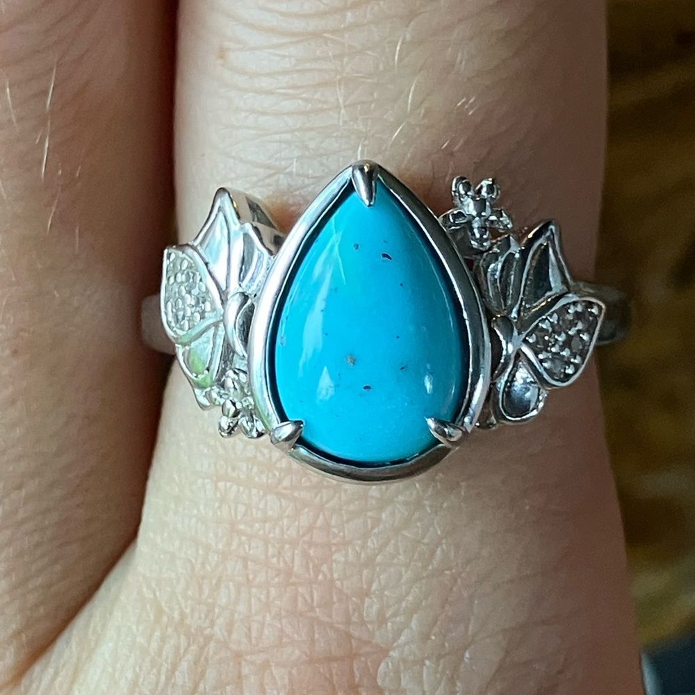 Kingman Turquoise Sterling Silver Ring Size 8